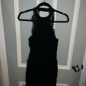 Lulus Black Lace Halter Dress